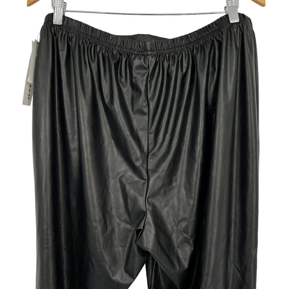 NWT Caroline Rose Skinny Pants Plus Size 2X Black Faux Leather Pull On Casual - Picture 3 of 11